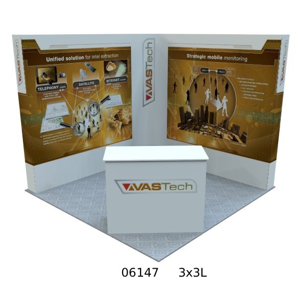 T3 Exhibition Stands - 3x3 L shape